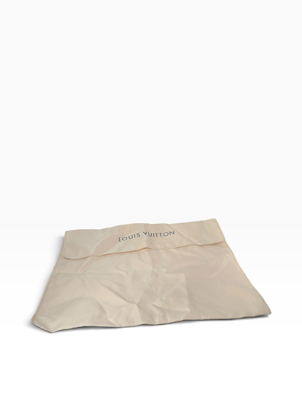 Louis Vuitton envelope-style dust bag featuring a fold-over flap